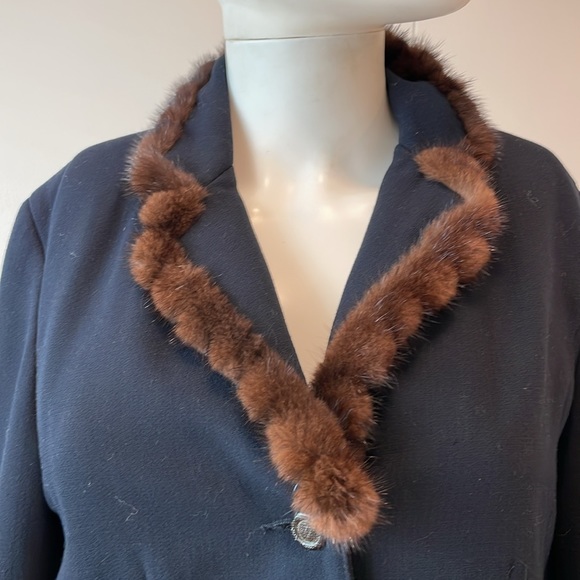 Vintage  Two Piece Fur trimmed Set by Novello Bloom Suits Sz6P - Picture 12 of 14